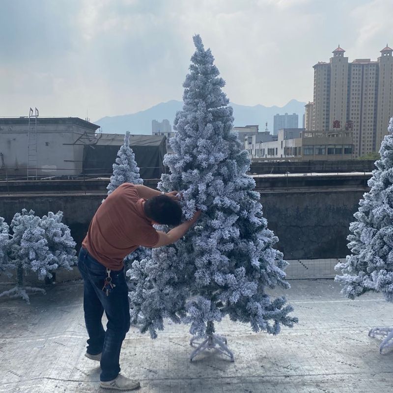仿真加密白色圣诞树植绒树雪树 1.5米/1.8米/3米雪松喷雪冰雕装饰
