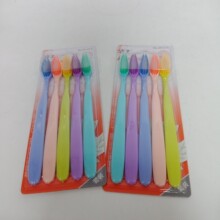 2元店5支牙刷吸卡套装 彩色软毛清洁牙齿日用牙刷 两元二元店批发