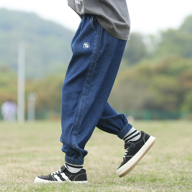 Boys' Trousers Summer Jeans Thin Children's Tencel Anti-mosquito Pants Large Children's Summer Western Fashionable Casual Pants