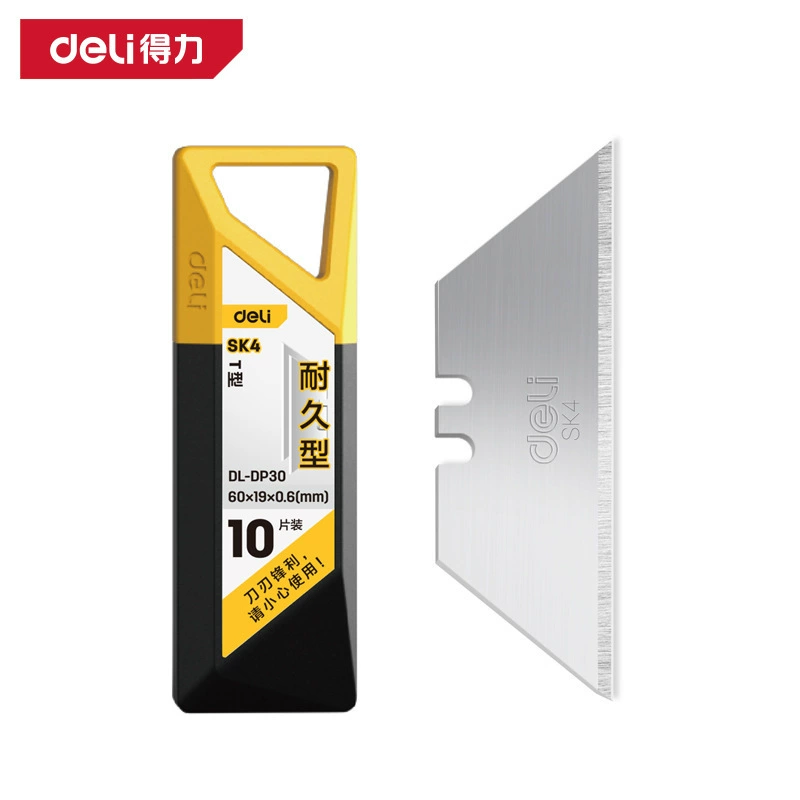 Deli DL-DP30 Универсальное лезвие Т-образного типа Трапециевидное универсальное лезвие Прочный резак из легированной стали SK4, 10 шт.