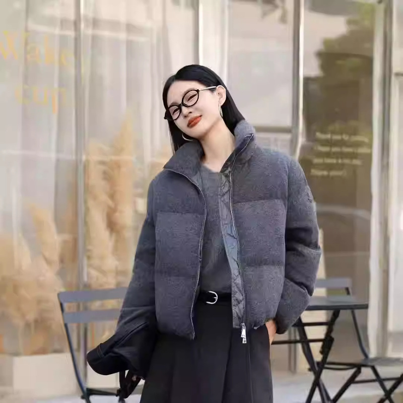 Moncl**25 New Winter Women's Short Stand-Up Collar down Jacket Jacket