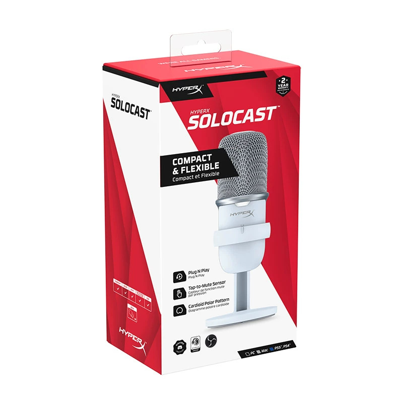 Hyperx Quadcast S SOLOCAST Extremadamente desconocido Vaso de sonido Rima de sonido 2S Micrófono