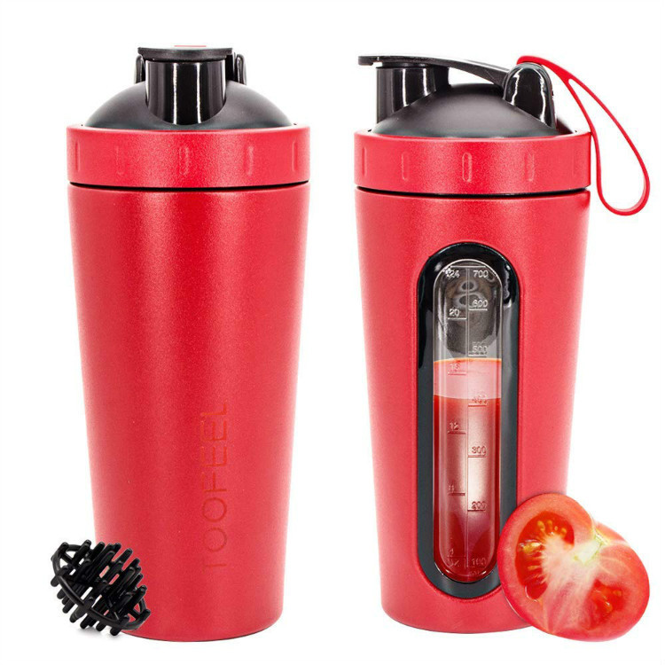 Stainless Steel Protein Mixed Shaker Blender Cup Water Bottle Gym Sport
