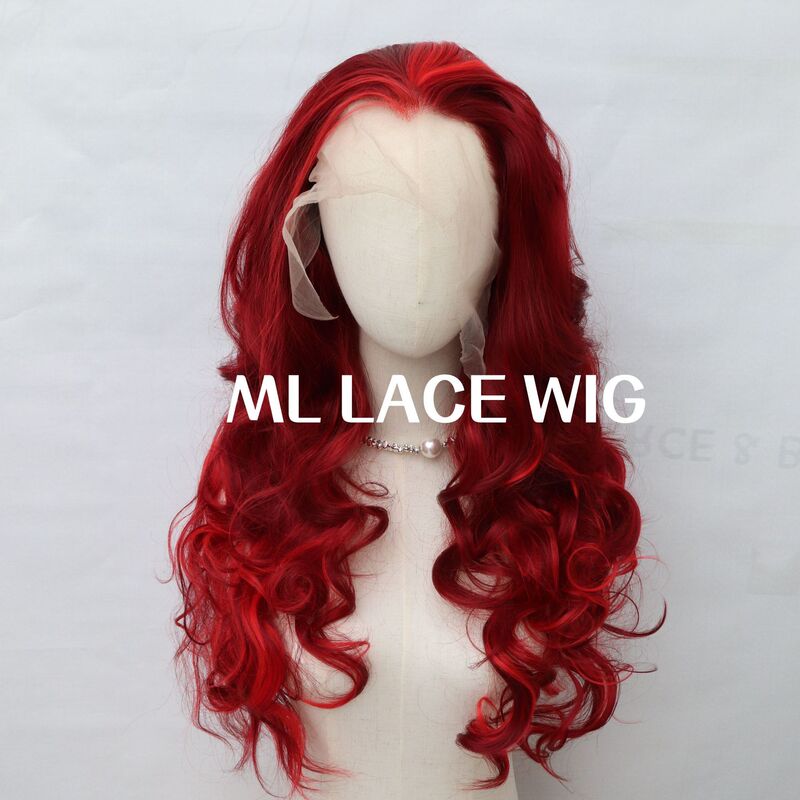 Long Curly Lace Front Wig with a Beauty Point at the Front (the Color of the Top of the Head May Vary Due to Lighting Conditions, the Actual Wig Is Single-Colored Throughout) Long Curly Lace Front Wig with a Beauty Point at the Front (the Color of the Top of the Head May Vary Due to Lighting Conditions, the Actual Wig Is Single-Colored Throughout)