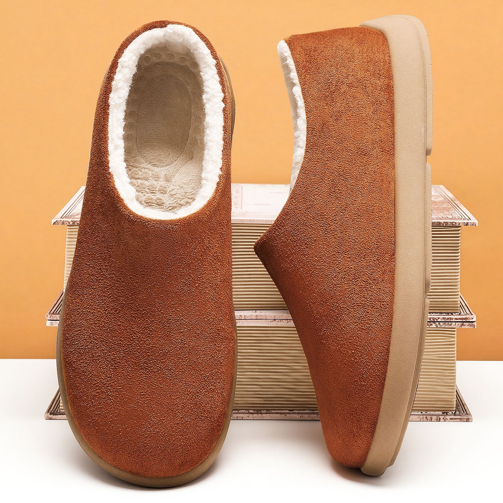 Zapatos de algodón otoño y invierno nuevos zapatos de borcado zapatos de hombre bolsas de cabeza Mueller zapatos de peluche pequeñas botas de nieve cálidas de patata