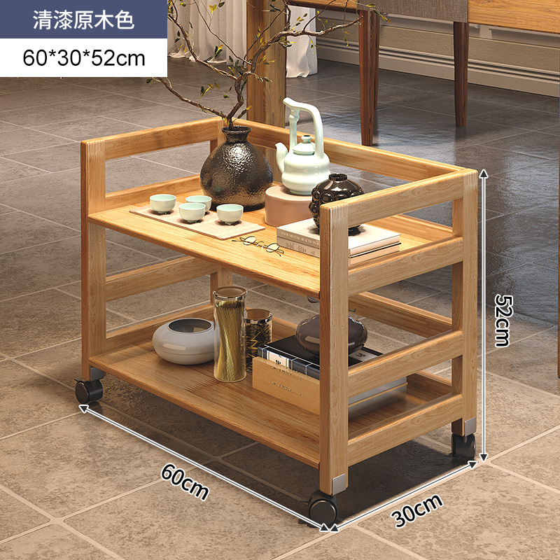Todo el estante de té de madera sólida pequeño carro de taza de té estante de almacenamiento de té móvil mesa de té casera de té mesa de té