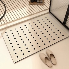 高級バスルーム用拭き取り可能な吸収性フロアマット、珪藻土バスルームドア用速乾カーペット、洗濯不要、高級クリームスタイル