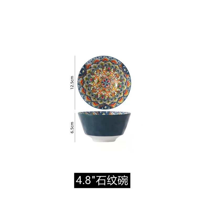 Ceramic Tableware Set, European Boho Style, Decorative Dinnerware for Home, Multi-Size