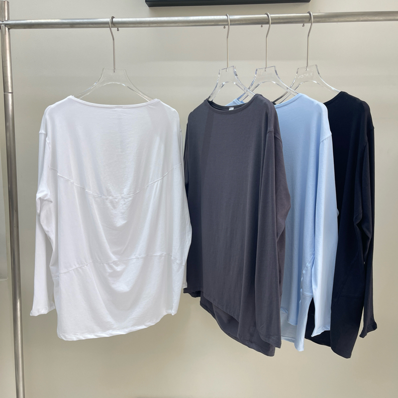 Lu1U Same Style Spring and Summer Slimming Off-Shoulder Turtle Back Design T-Shirt Back in Loose Fit Sports Yoga Long-Sleeve Top Lu1U Same Style Spring and Summer Slimming Off-Shoulder Turtle Back Design T-Shirt Back in Loose Fit Sports Yoga Long-Sleeve Top
