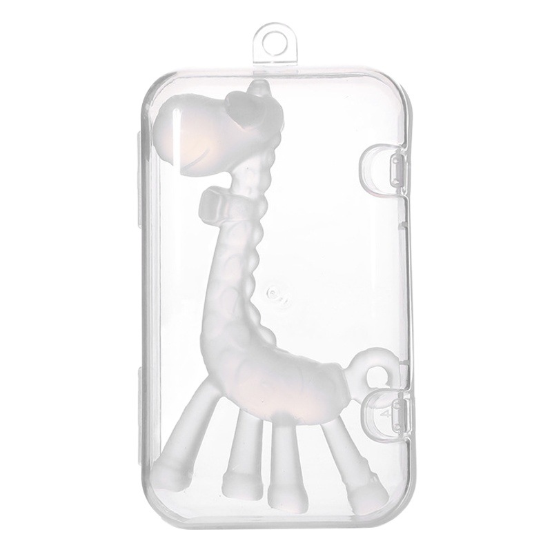 Bebé de silicona líquida jirafa teether seguridad de silicona teether palo bebé ciervo teether