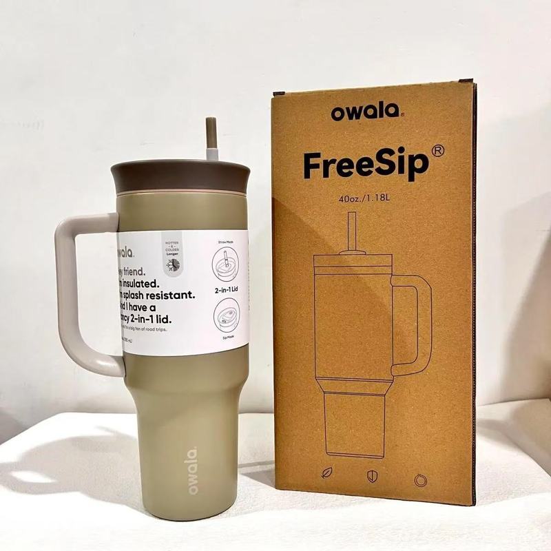 新しい owala40oz 二層ステンレス鋼カーカップ大容量屋外真空断熱アイスカップ|undefined