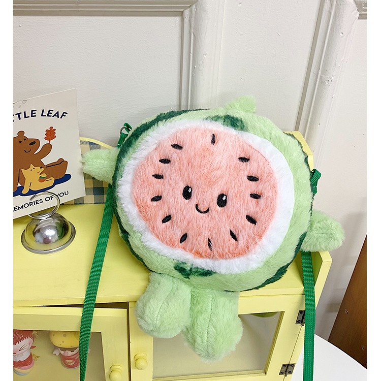 萌趣跑跑西瓜公仔玩偶会跑步的西瓜毛绒玩具抱枕沙发椅子靠枕礼物