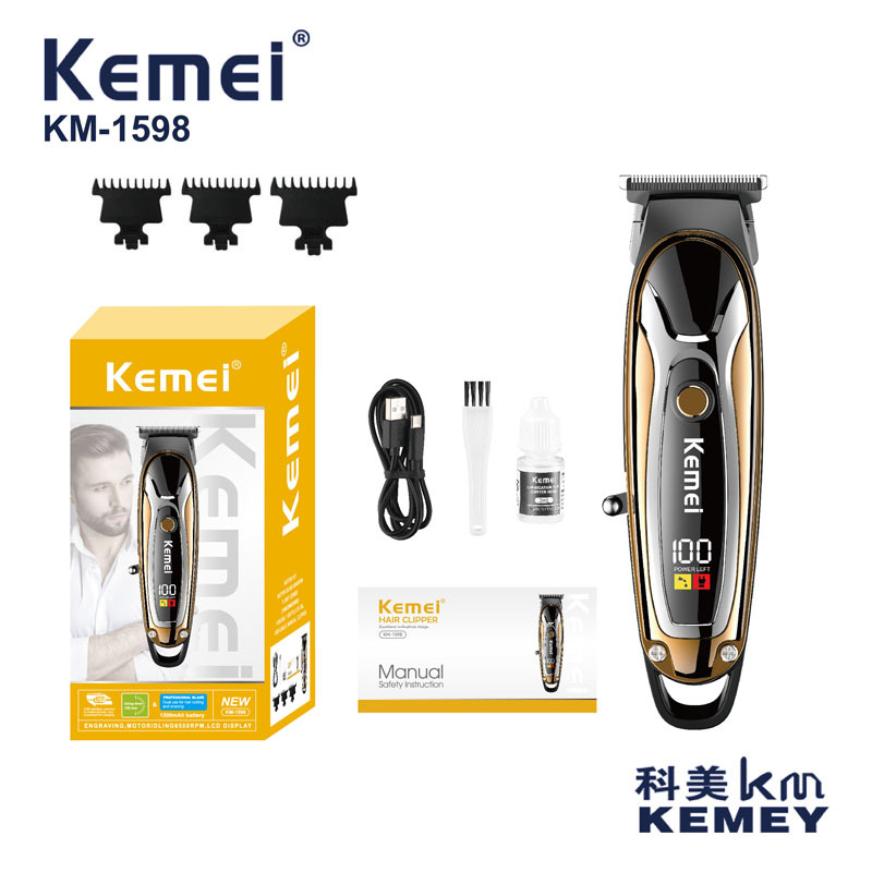 Corte de pelo eléctrico KM - 1598, corte de pelo eléctrico doméstico silencioso, corte de corte