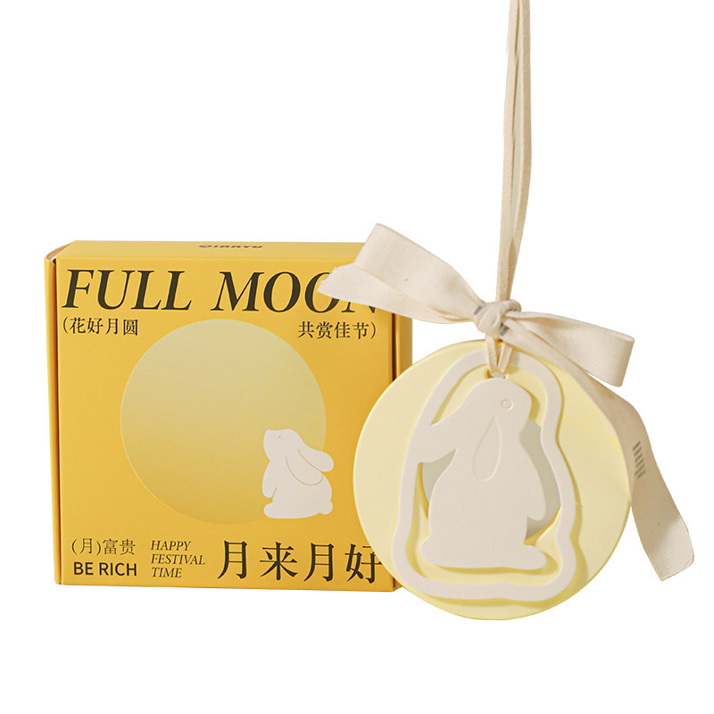 中秋节礼物创意香薰石膏伴手礼望月兔创意礼品车载家用衣柜香挂|undefined