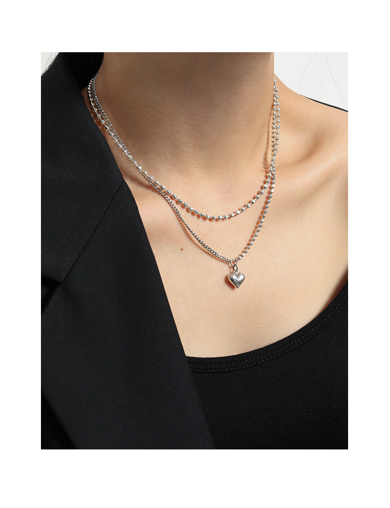 005 Korean Version Of Niche Design Sense Retro Old Bead Chain Texture S925 Sterling Silver Necklace display picture 9