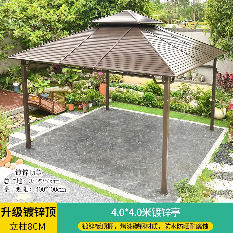 Pabellón al aire libre Villa patio hierro jardín toldo al aire libre nuevo estilo chino techo ocio granja pabellón