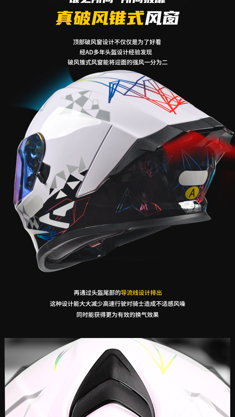 Ad Electric Motorcycle Helmet for Men and Women, Universal for All Seasons, 3C Certified Motorcycle Full-Face Helmet, Dot Certified Safety Helmet