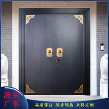 纯铜别墅大门双开门庭院大门不锈钢镀铜中式庭院钢铜门双开门批发