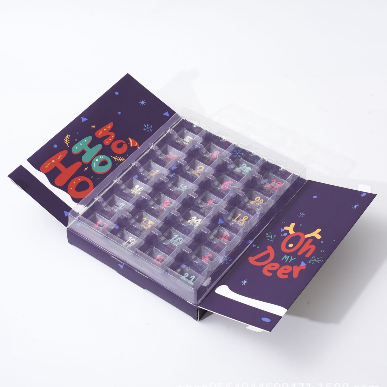 新款圣诞节日历包装盒定 制对开门倒数24天惊喜盒降临日盲盒彩盒