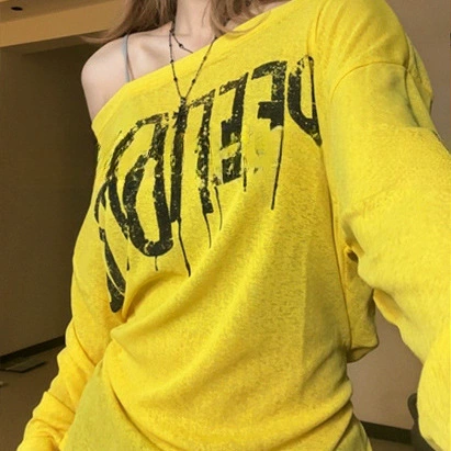 【现货】2025休闲慵懒风字母印花长袖罩衫上衣夏季宽松微透防晒