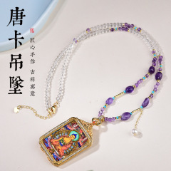 藏式珍珠项链佛牌链子唐卡吊坠项链绳中式藏风毛衣链女款2025新款