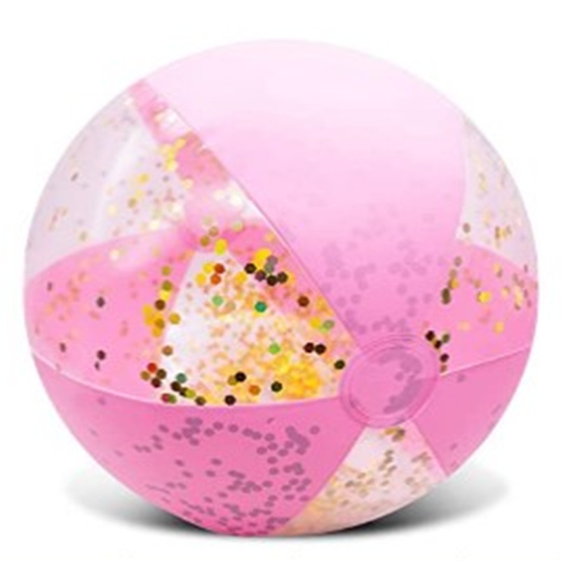 粉色透明亮片球 40CM 充气后
