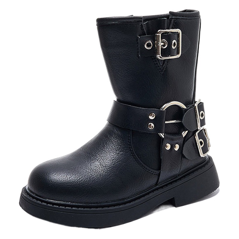 Boys' Martin Boots, Girls' Short Boots, Exquisite New Autumn and Winter British Style Leather Boots for Older Children, Children's Soft-Soled Leather Shoes