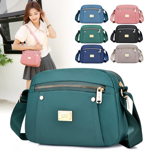  new nylon shoulder bag, versatile and fashionable, middle-aged ladies, mother’s crossbody bag, lightweight casual small bag for women