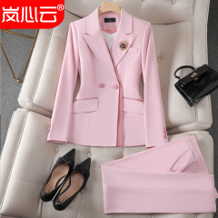 職業服女性ファッション気質ブルースーツスーツ高級スーツ正装工装面接社長作業服秋