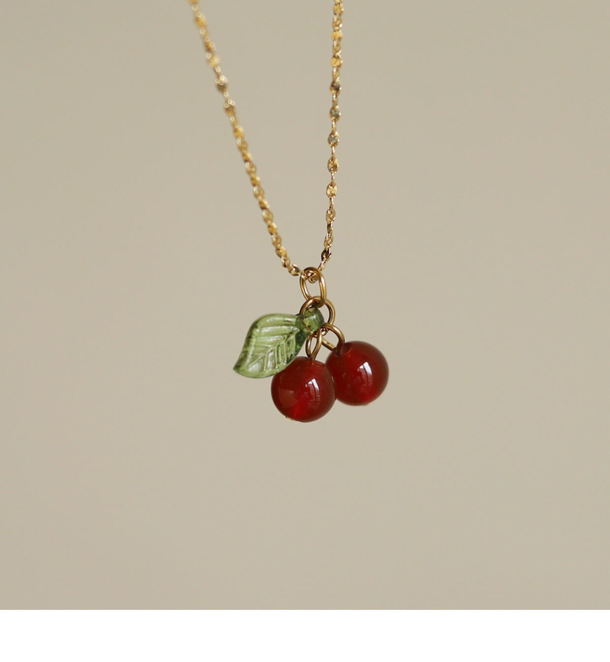 Retro Cherry Titanium Steel Plating Pendant Necklace 1 Piece