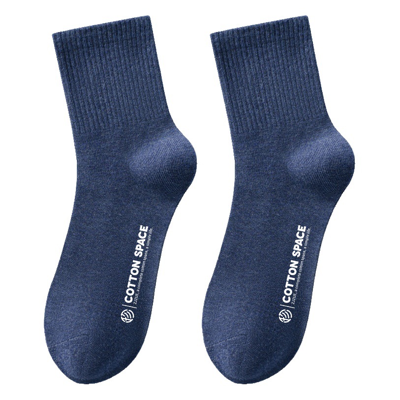 靴下 メンズ 純綿 ミドル丈ソックス 湖北諸曁市靴下業者卸売 100%綿 ロングソックス 吸汗防臭 白 スポーツソックス