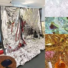 ins银色反光镜面纸水波纹反射纸pvc锡膜纸背景布影楼摄影道具幻彩