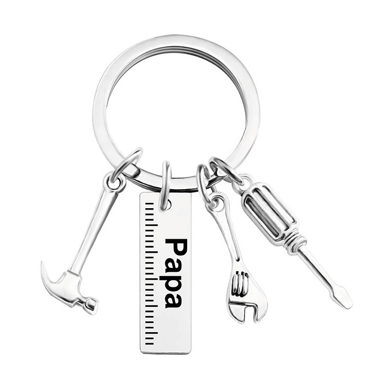Letter, Hammer Pattern Men's Gender Simple Style Letter Hammer Metal Men's Bag Pendant Keychain