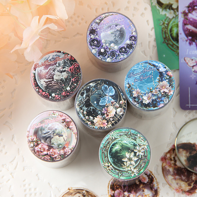 Starlight Dream transparente pegatinas de cinta adhesiva impermeable para mascotas rollo diy diario decoración pegatinas paisajísticas pegatinas estrelladas