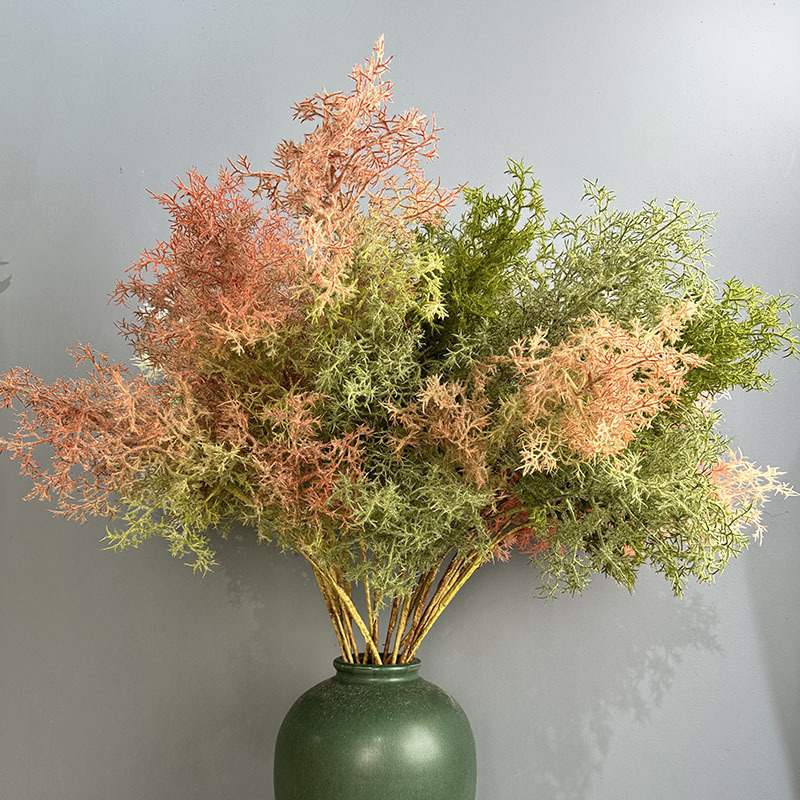 Simulation high quality Cotinus coggygria Green Plant Mist Pine Smoke Tree Rime Grass Wedding Fake Flower Landscape Decoration Thousand Silk Grass