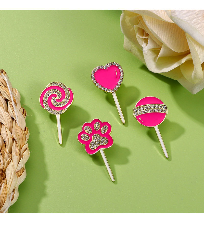 lollipop, Heart Shape Pattern Cute Pin Lollipop Heart Shape Zinc Alloy Enamel Unisex Brooches
