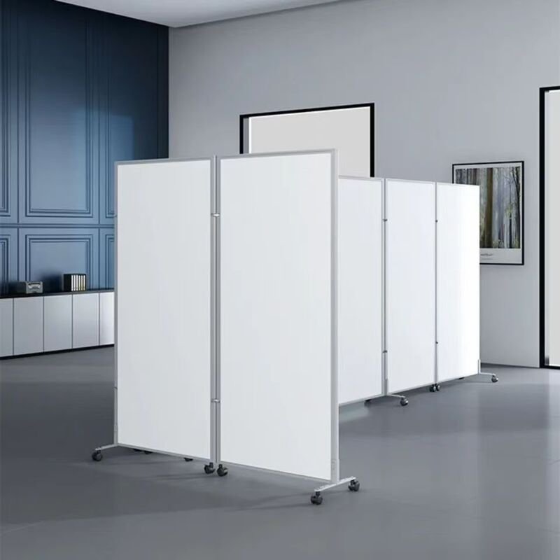 Office Screen Partitions, Company Factory Workshop Exhibition Hall Movable Partitions, Glass Folding Mobile Partitions with Wheels