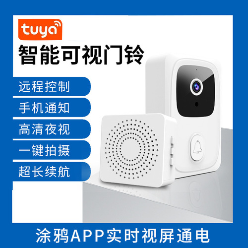 Visual intercom doorbell graffiti WiFi low-power wireless smart doorbell home long distance night vision two-way intercom