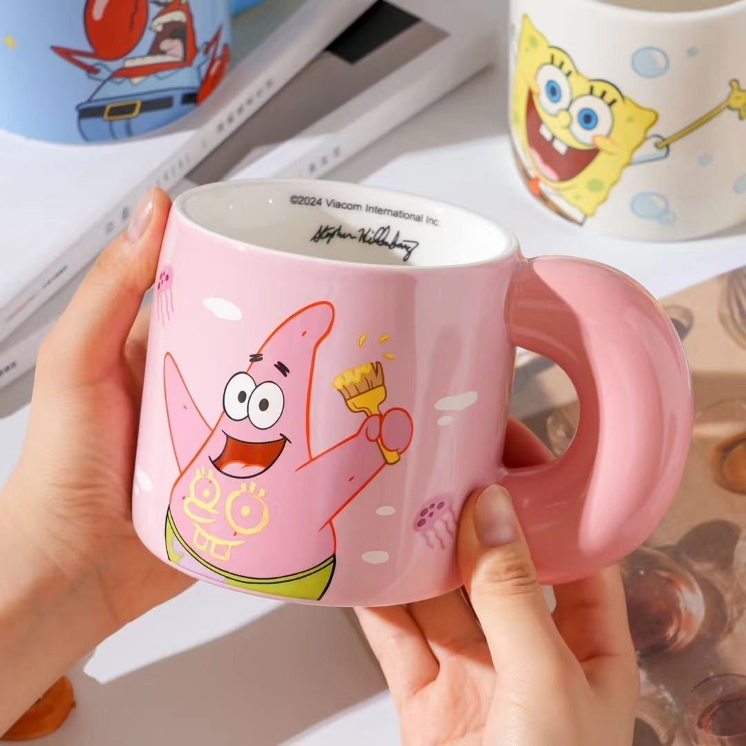 SpongeBob autorizado auténtico taza de cerámica regalo personalidad taza de desayuno de oficina taza de café de alto valor