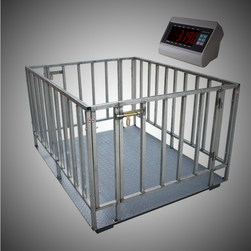 500公斤称羊围栏电子磅秤 中卫1000kg带围栏畜牧电子平台秤RS232