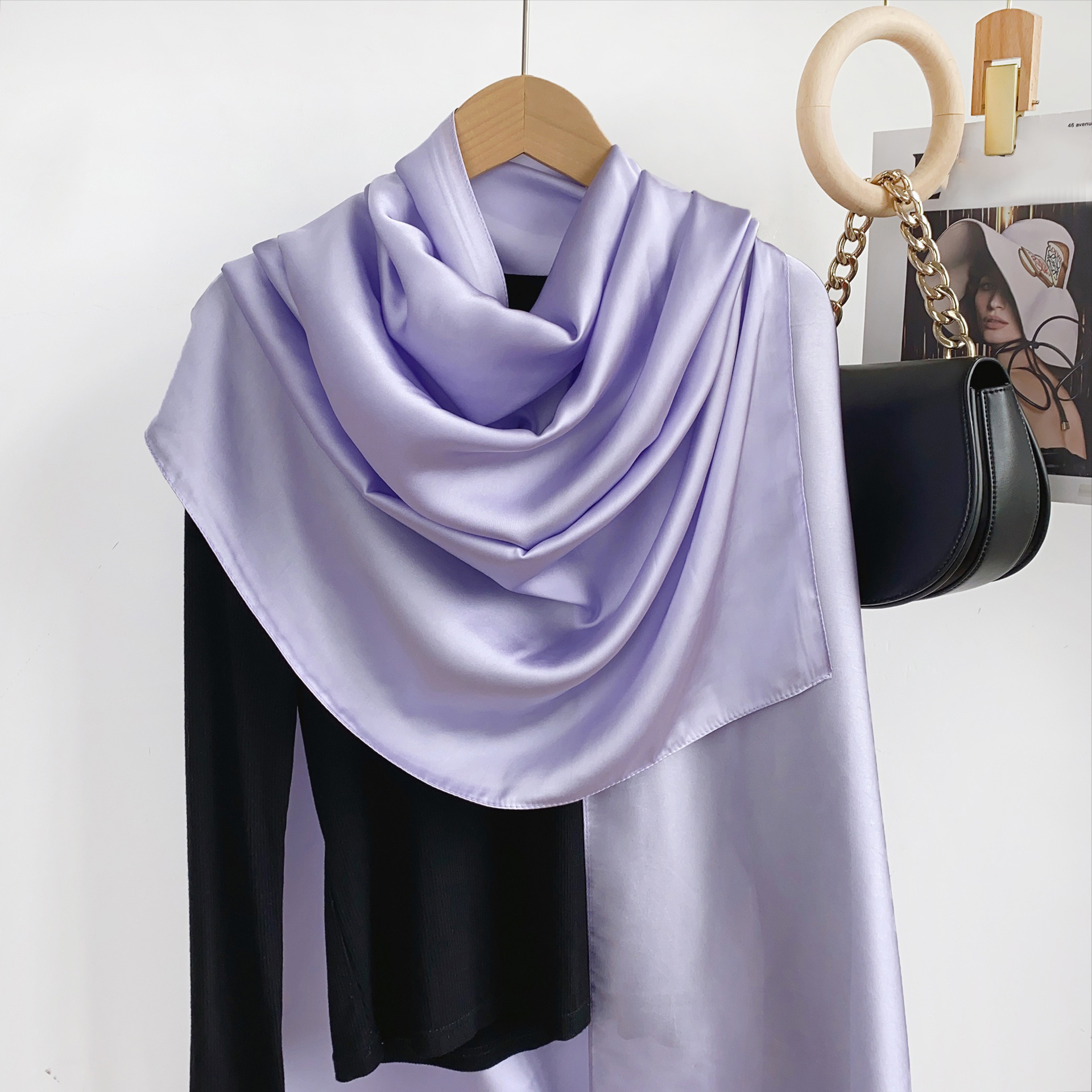 Verano delgada de gran tamaño bufanda desierto viajes protector solar chal estilo étnico bufanda seda artificial color sólido bufanda para las mujeres