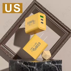 65W Dual PD + USB Smart Charger Compatible with Apple iPhone 15 and Huawei Phones, Dual Type-C Fast Charging Adapter Wholesale