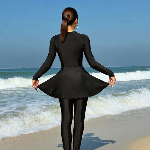 Tiger Style Conservative Women's Swimwear 2025 New Slimming Belly Covering Long Sleeve Long Legged One-Piece Suit Beach Diving Suit