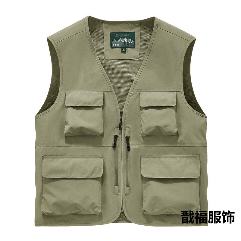 Групповая покупка, большой размер, рабочий жилет с несколькими карманами, жилет для мужчин, мужская рабочая одежда среднего возраста, летний жилет для рыбалки на открытом воздухе, жилет