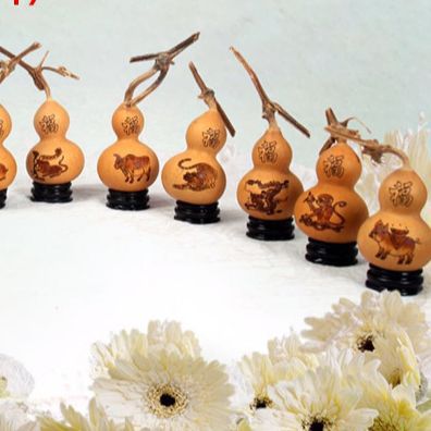 葫芦批发/美国手捻葫芦/工艺品烙花12生肖 文玩小葫芦