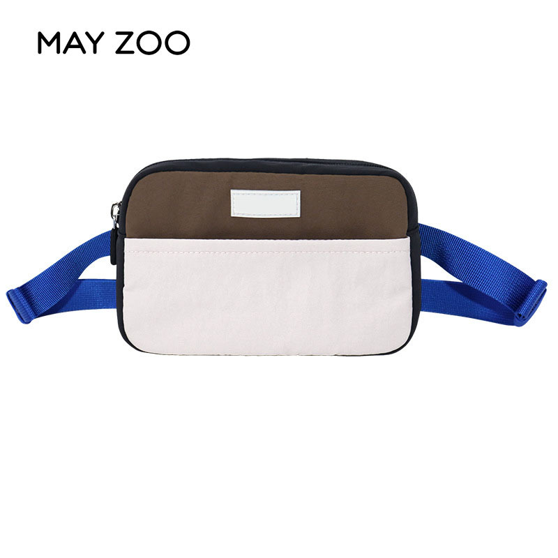 Original factory custom-made cute mini crossbody bag for children, color-blocking cartoon small bag, canvas chest bag, Oxford cloth shoulder bag