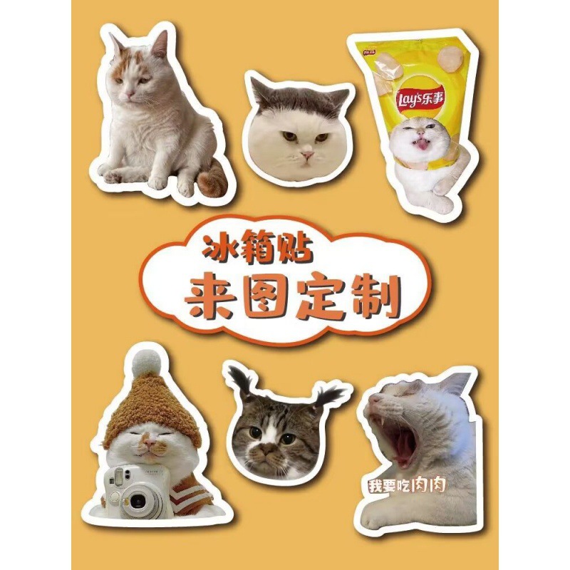 亚克力可爱创意猫咪冰箱贴狗狗冰箱贴磁铁照片稀奇古怪