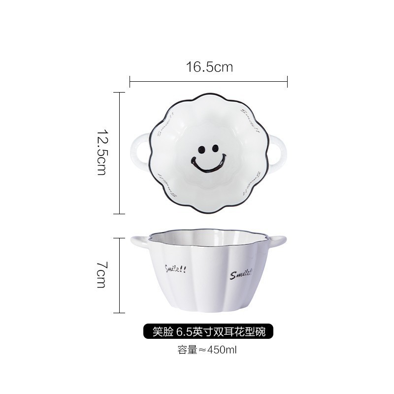 かわいい陶磁器の耳の碗の家庭用の個人の専用の新型のinsは熱いイチゴの花びらの碗の果物のサラダの碗を防ぎます。|undefined