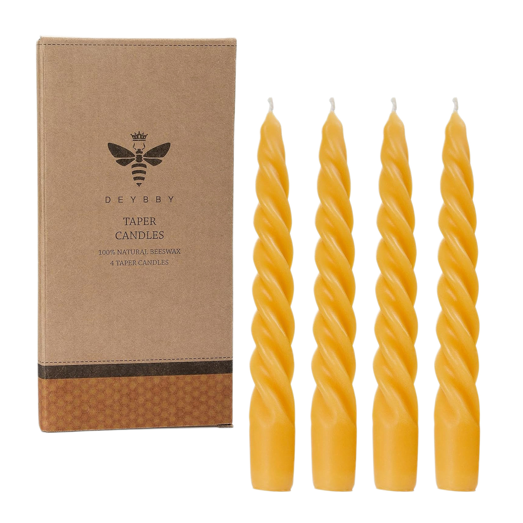 Suministro de stock set de cera de abeja transfronteriza, cera de abeja de barra espiral, cera de abeja de cuatro piezas, vela larga sin humo, cera de abeja