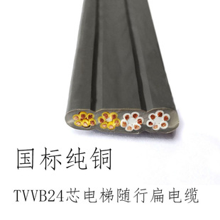 TVVB24 Core 0.75 Square Elevator Accompanied Flat Cable Crane Flat Wire GB Pure Copper Factory Outlet